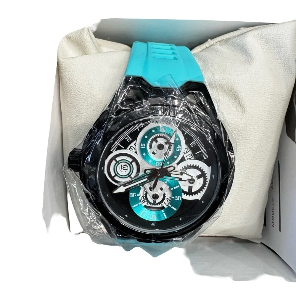 Activa Drift X Invicta Mens 44mm Blue Dial Black Watch BNIB Quartz Sport Style